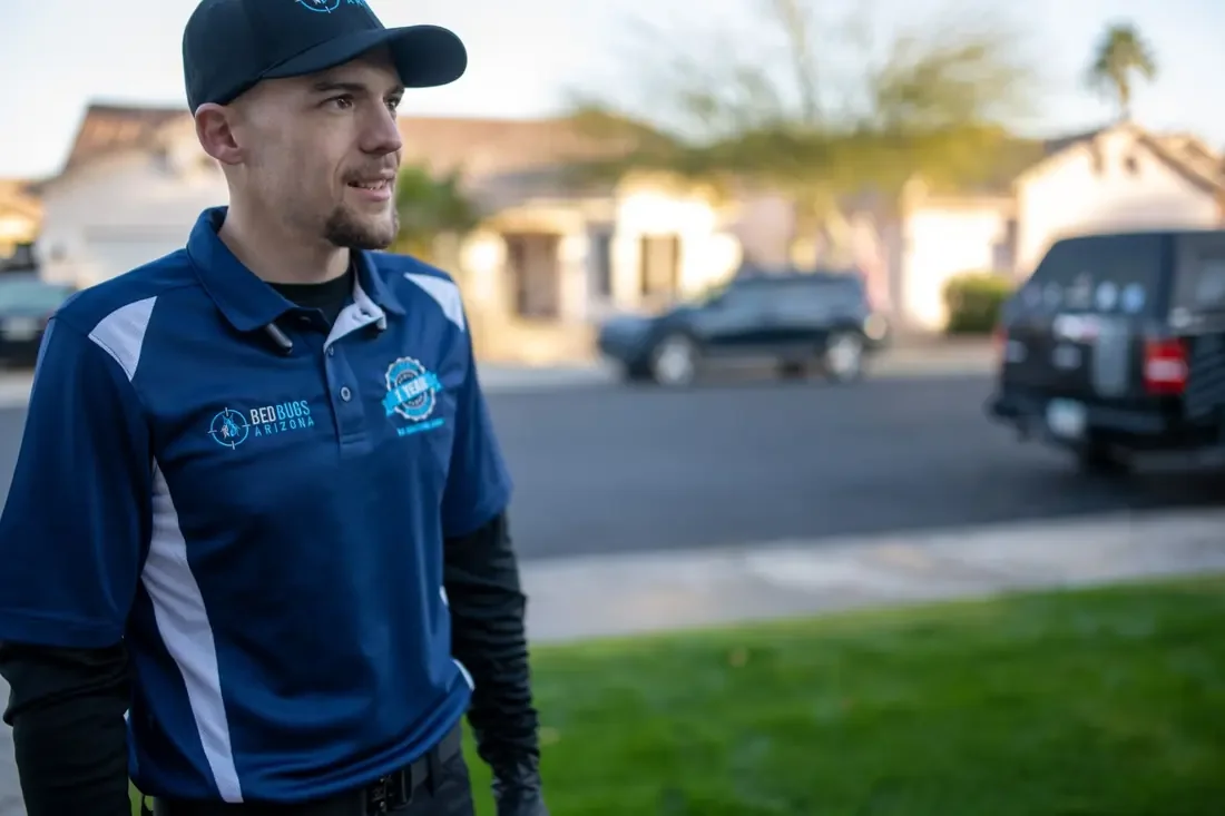 Nicholas Taylor, who works alongside his father John at Bed Bugs Arizona
