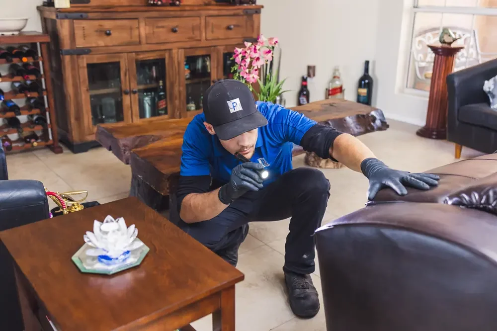Bed Bugs Arizona treating living room furniture for bed bugs (Senior Living & Care Home Bed Bug Treatment in Phoenix, AZ)