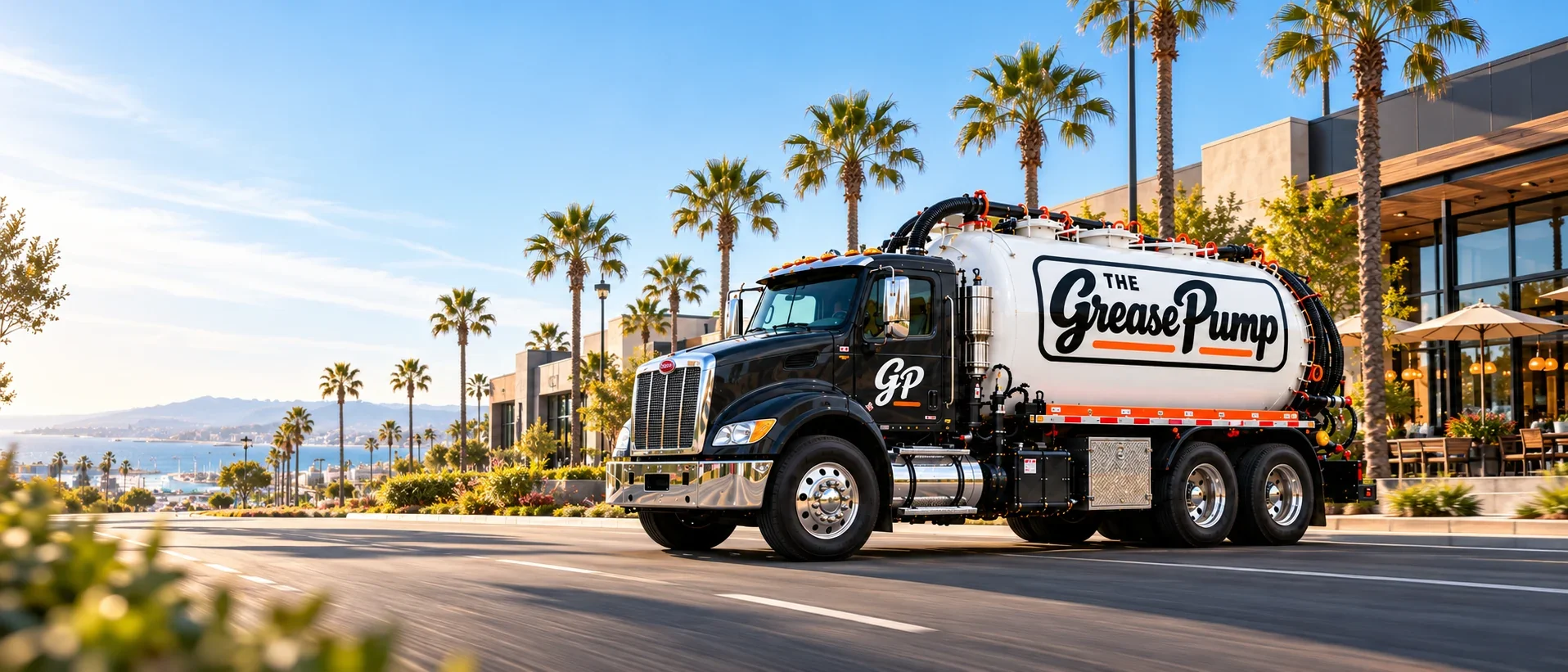 The Grease Pump branded service truck in Southern California