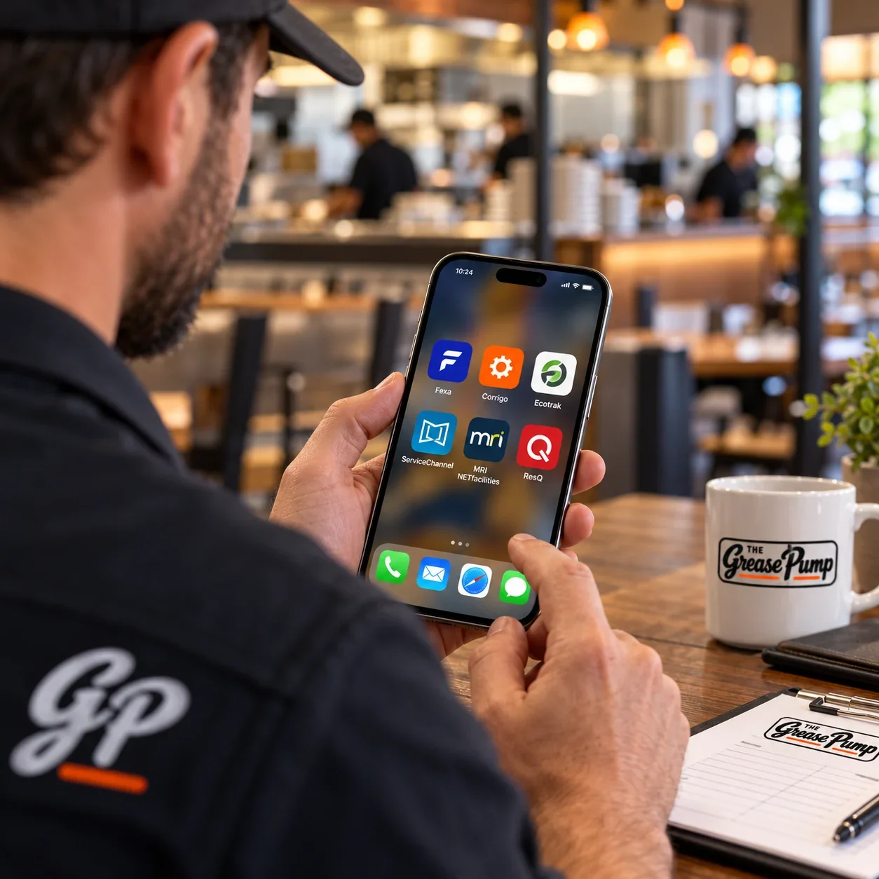 Illustration of mobile service management apps