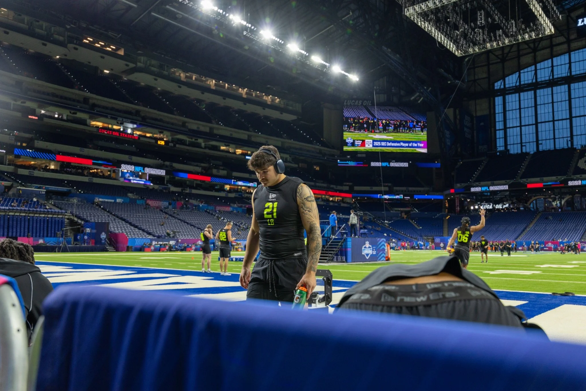 Behind the scenes at a stadium training session