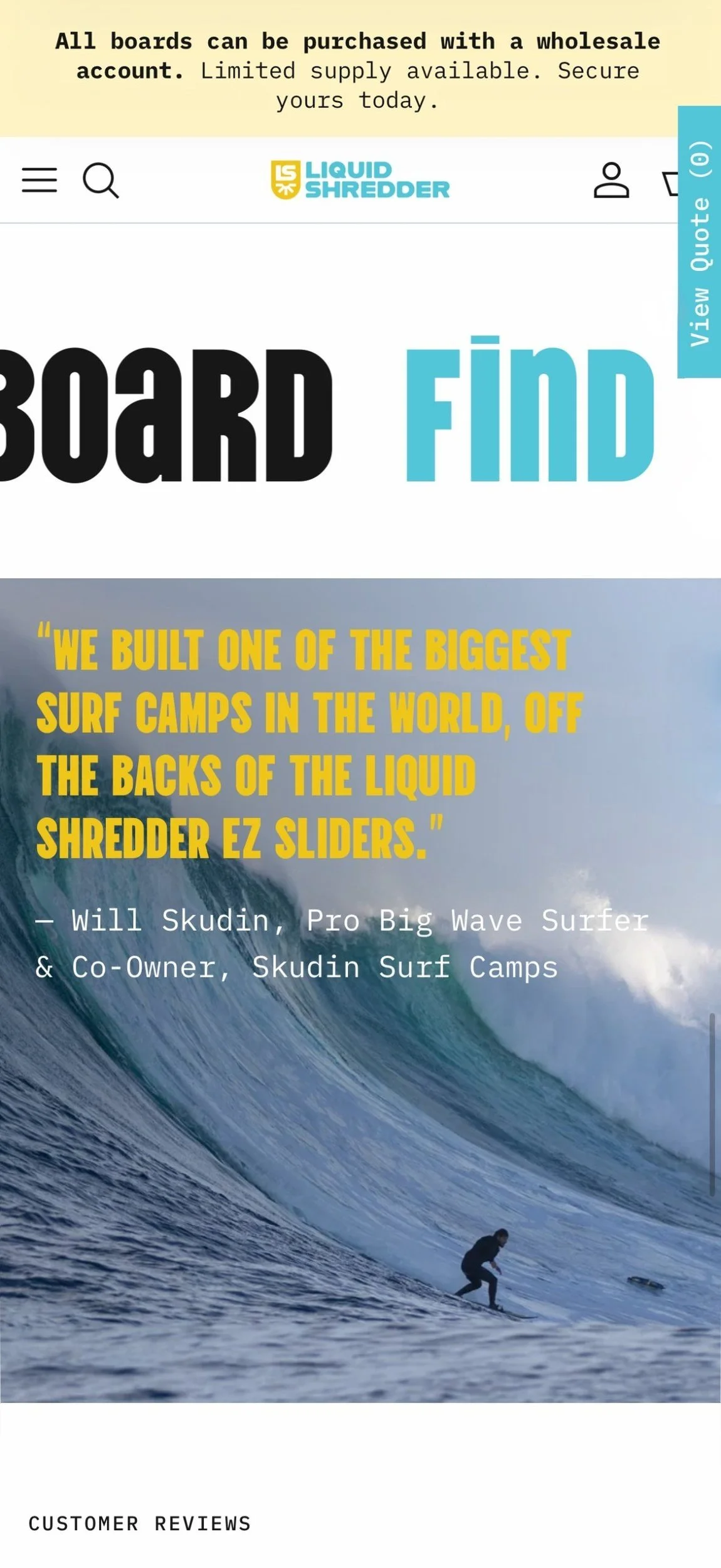 Liquid Shredder website mobile testimonial, designed by Carolina Marques