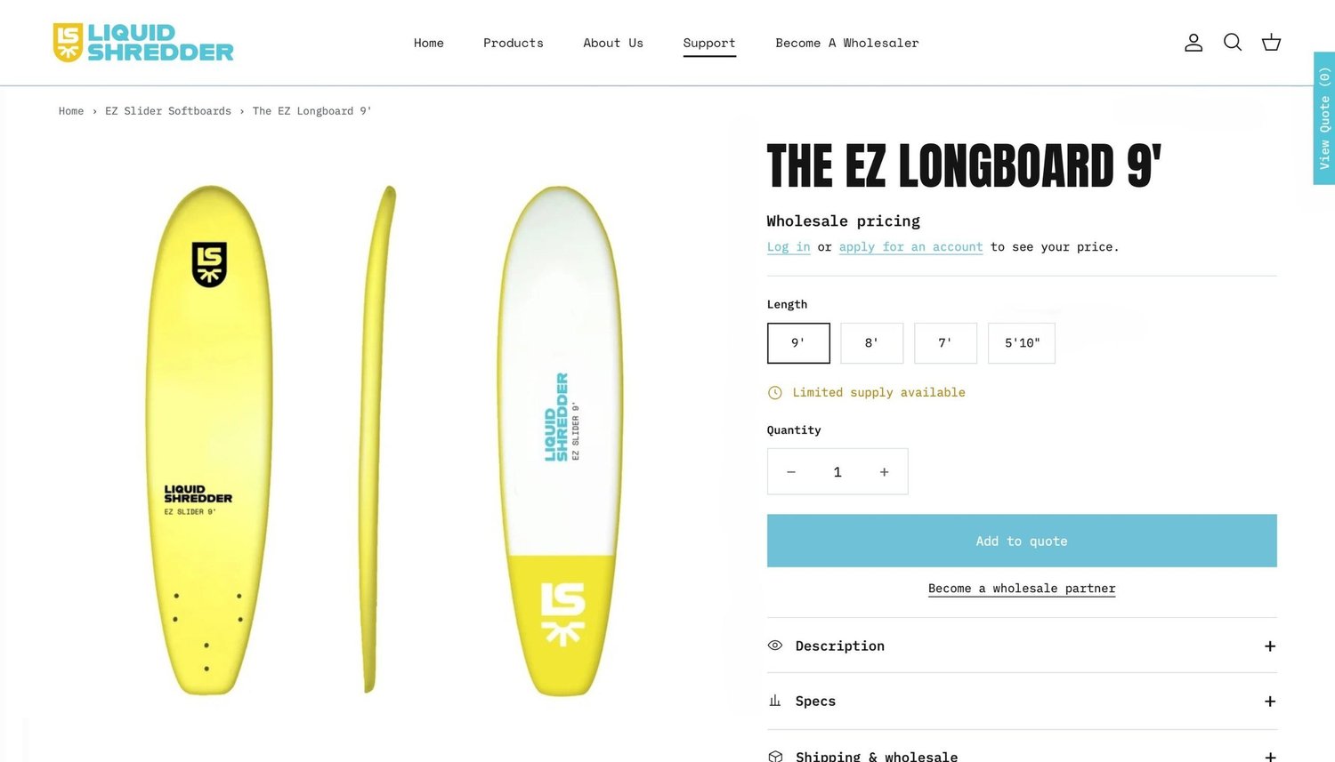 Liquid Shredder product page ez longboard, designed by Carolina Marques