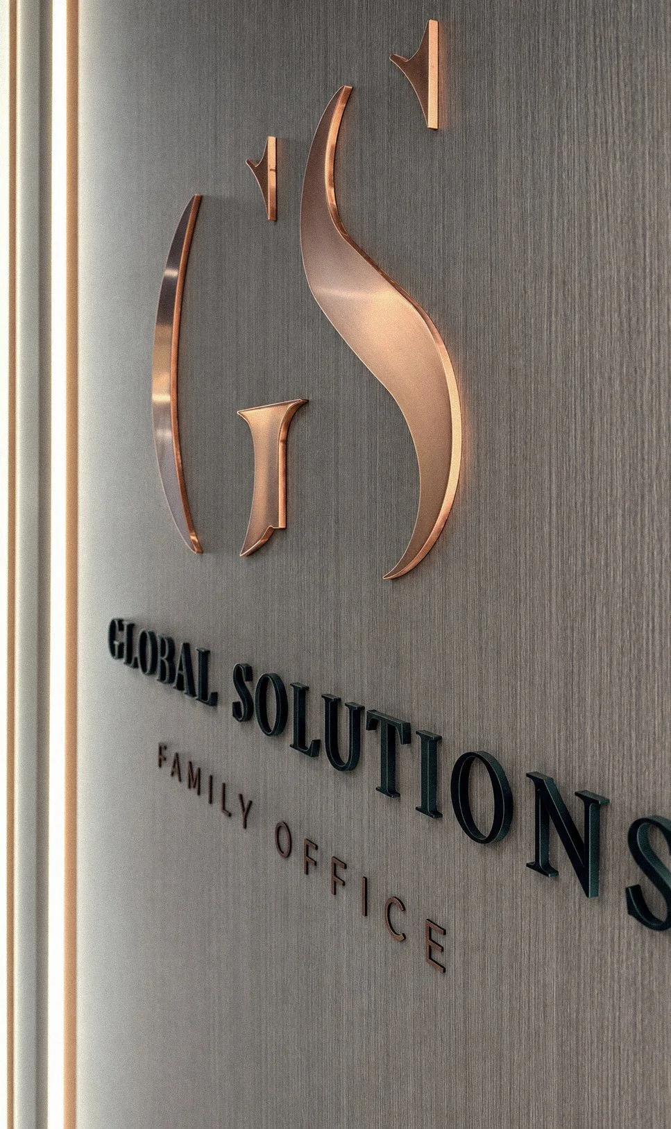 Global Solutions office signage, designed by Carolina Marques