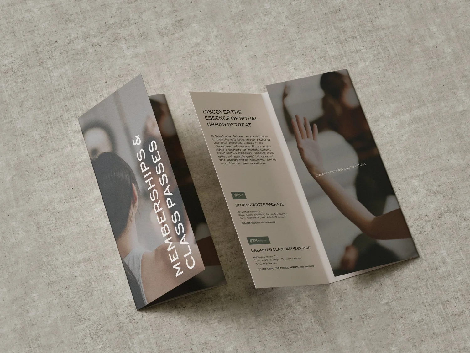 Ritual Urban Retreat brochure, designed by Carolina Marques