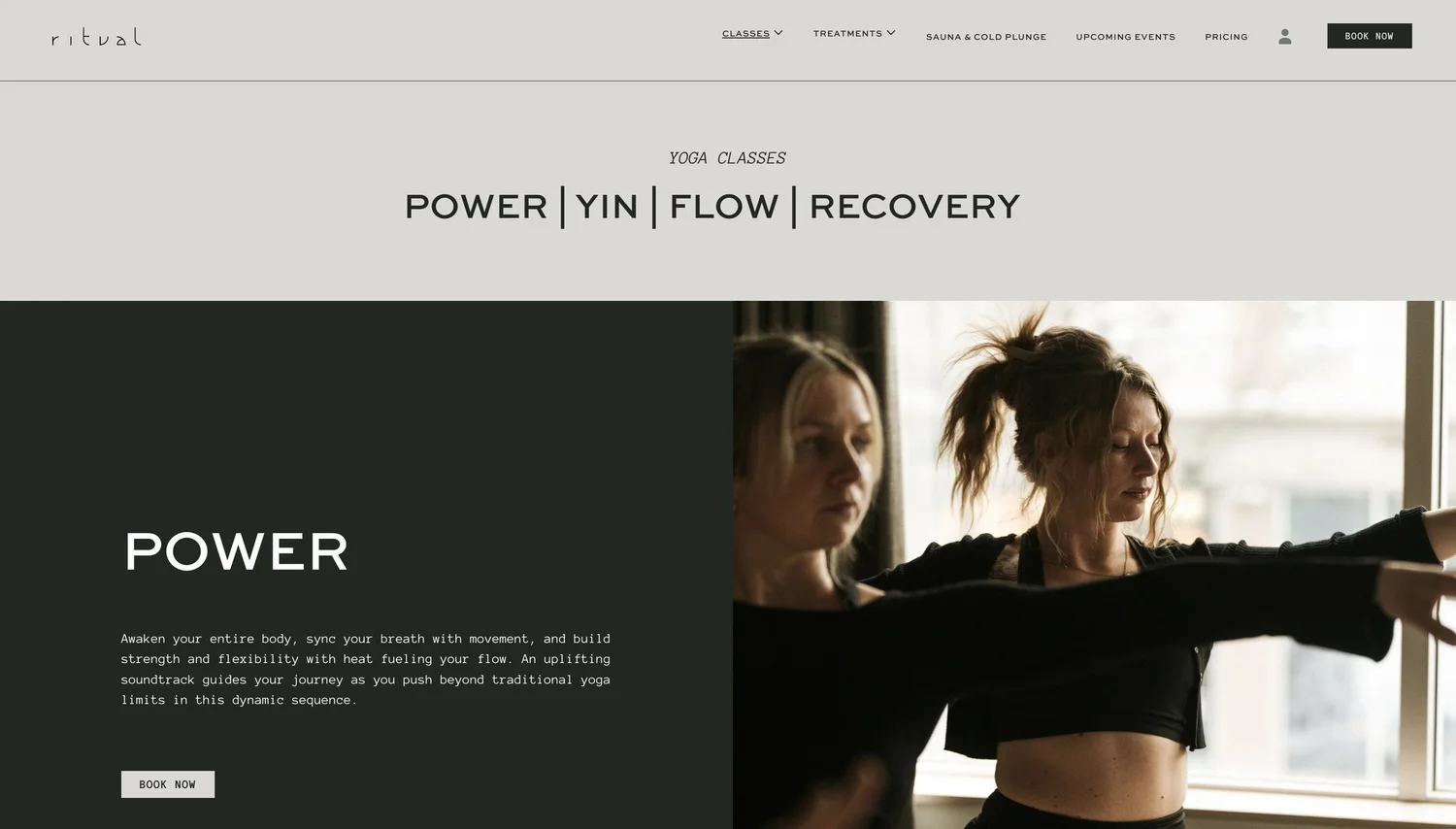 Ritual Urban Retreat yoga classes power, designed by Carolina Marques