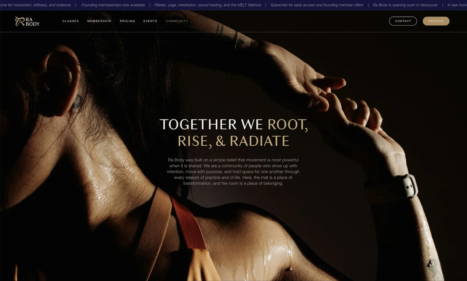 Ra Body community why ra body was created, designed by Carolina Marques
