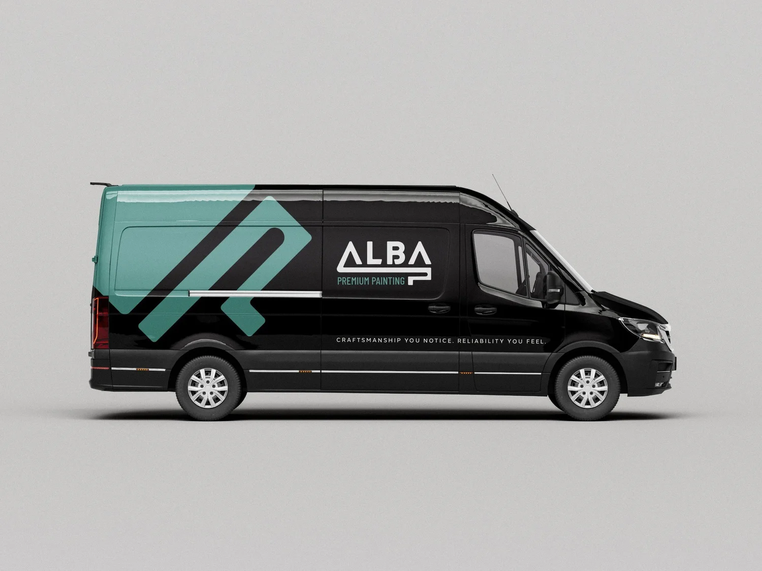 Alba Premium Painting van wrap, designed by Carolina Marques