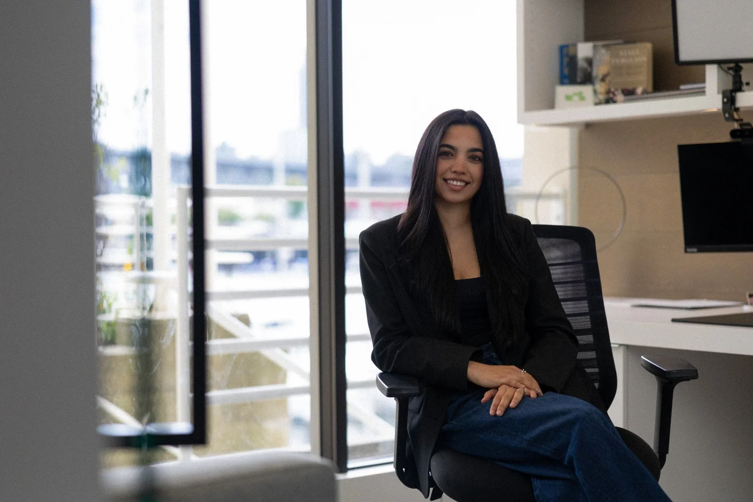 Portrait of Carolina Marques in her studio, brand designer and strategist in Langley, BC
