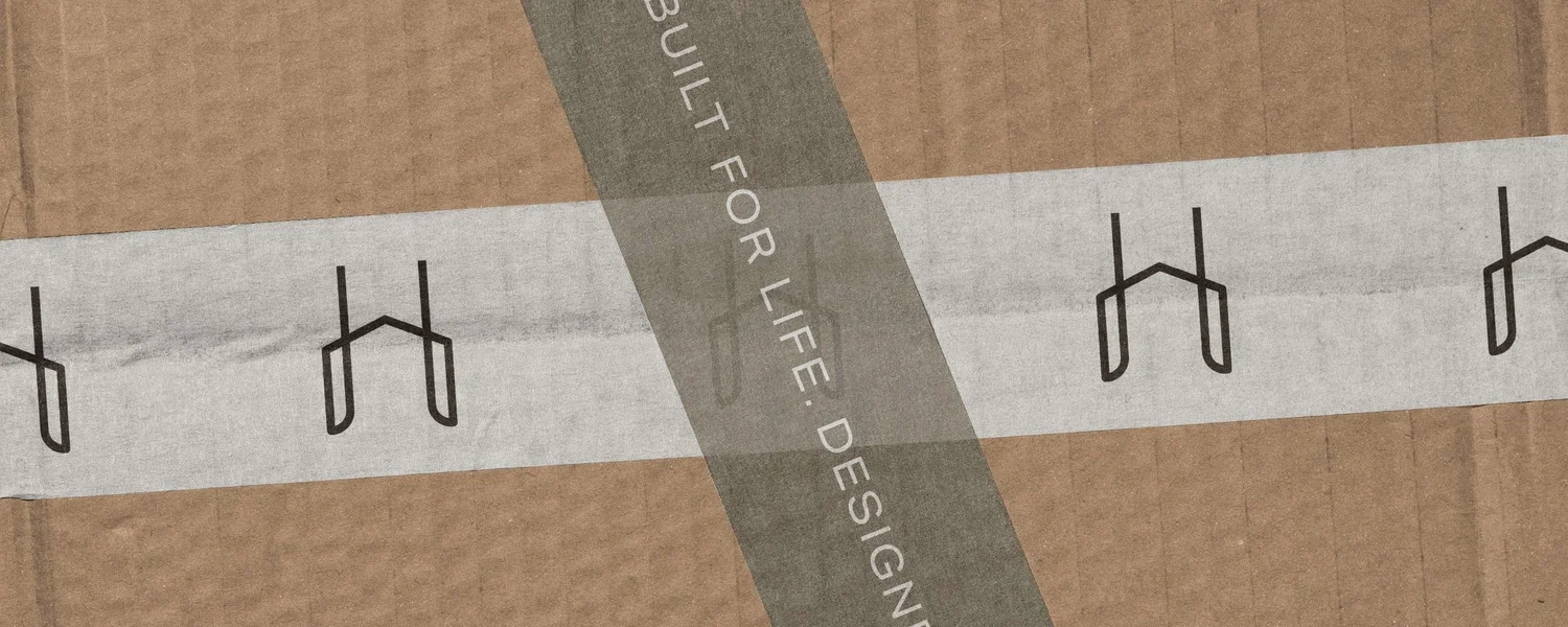 Hause branded packing tape, designed by Carolina Marques