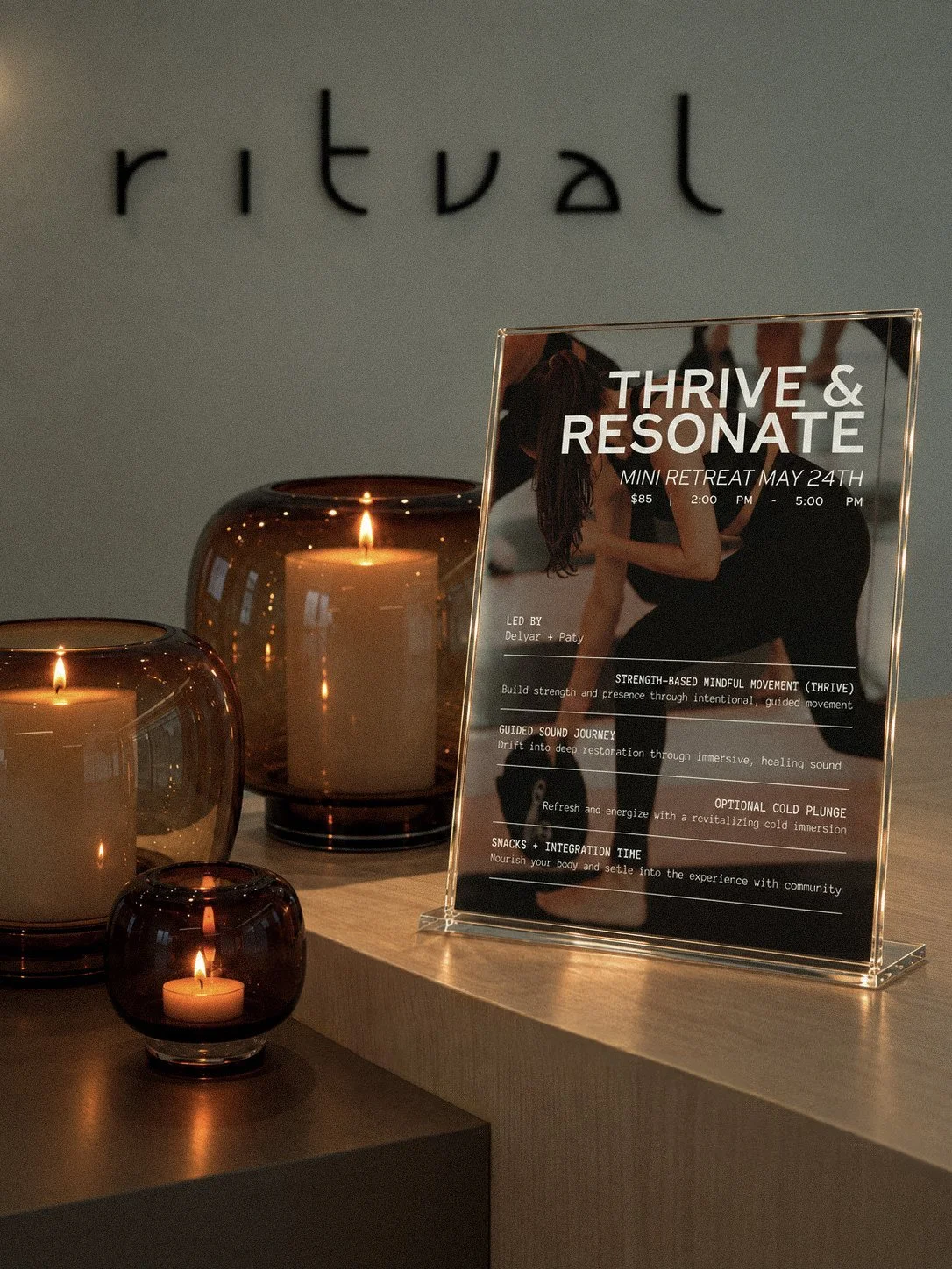 Ritual Urban Retreat mini retreat table sign, designed by Carolina Marques