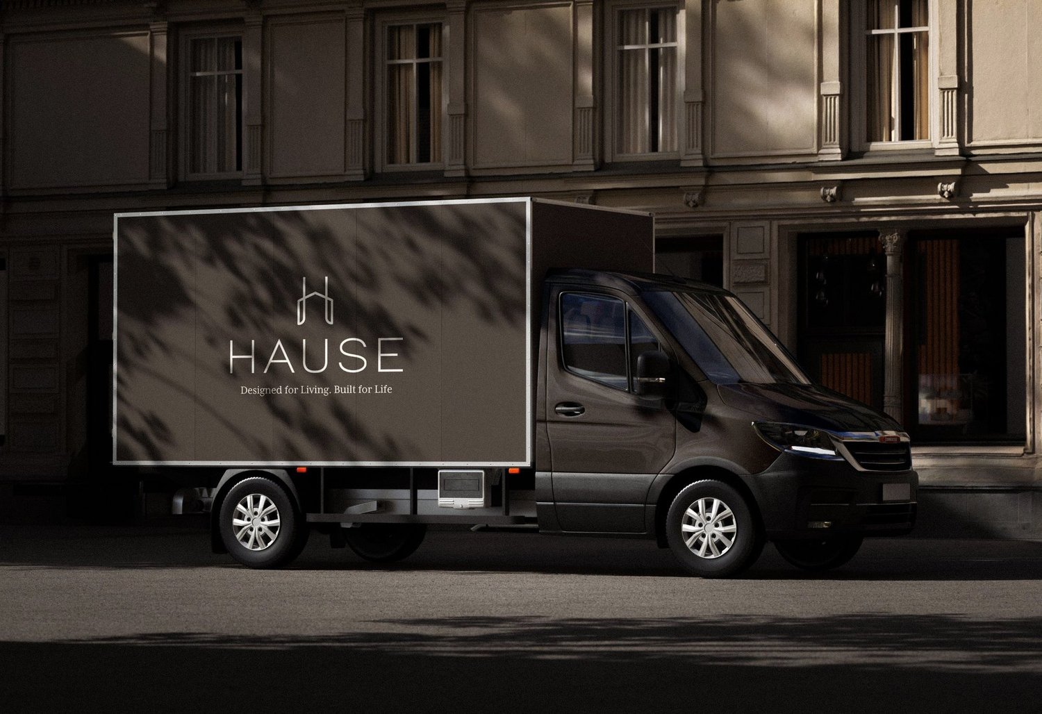 Hause delivery truck with the brand identity by Carolina Marques