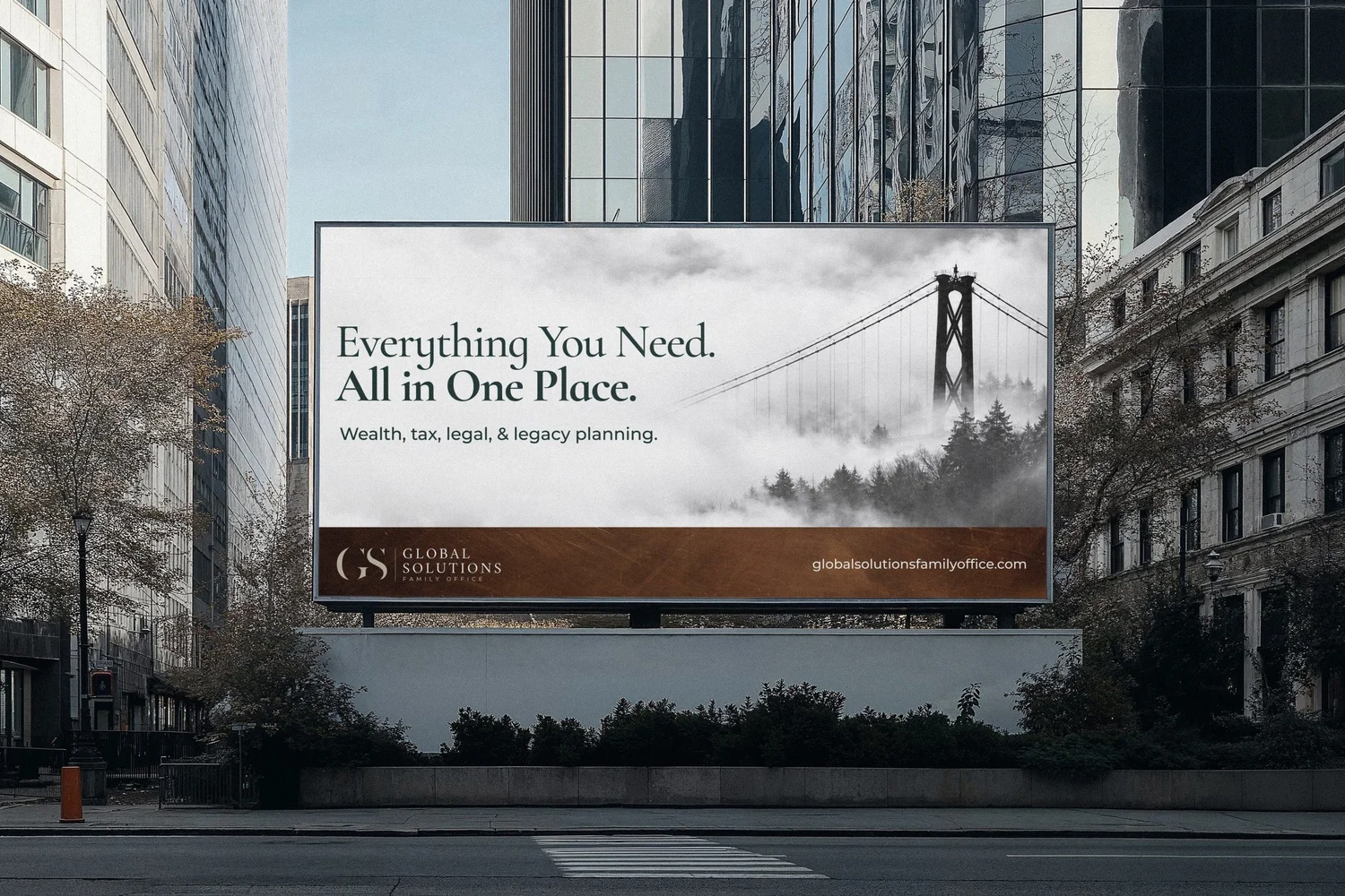 Global Solutions billboard campaign, designed by Carolina Marques