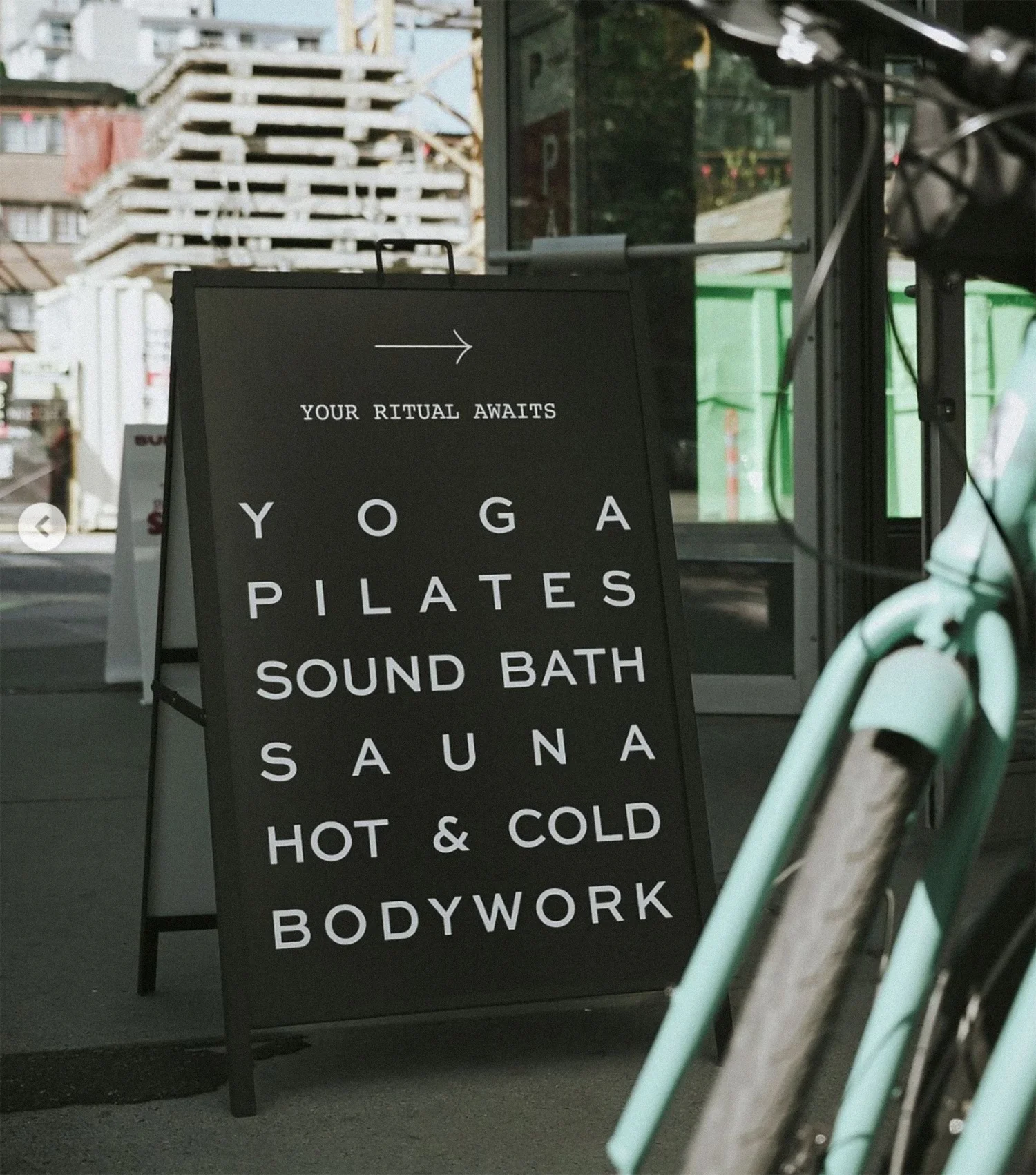 Ritual Urban Retreat a frame sign, designed by Carolina Marques