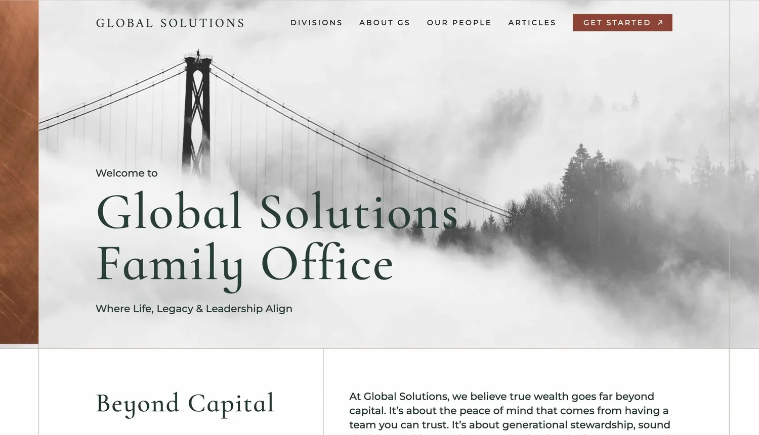 Global Solutions desktop scroll, designed by Carolina Marques