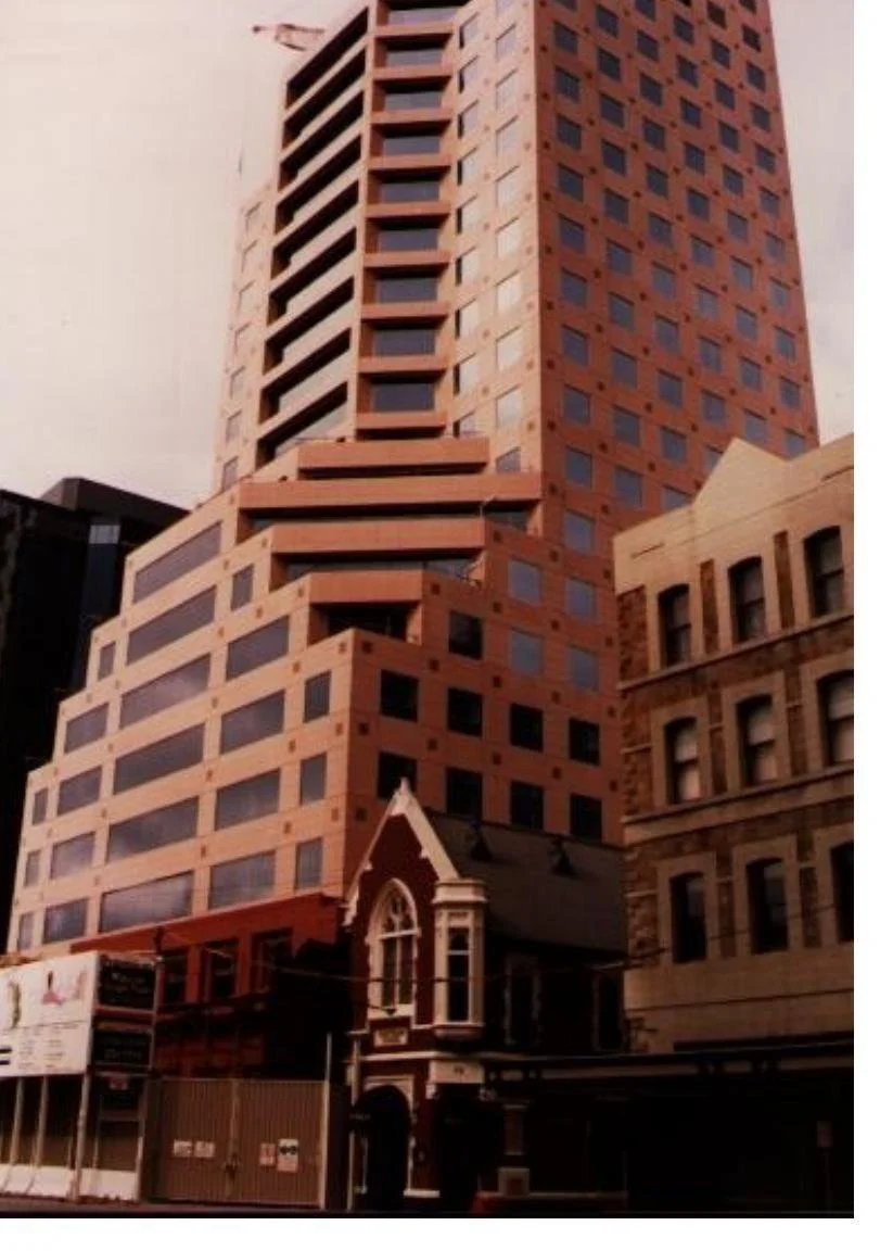 Australis Tower, a stepped red office tower