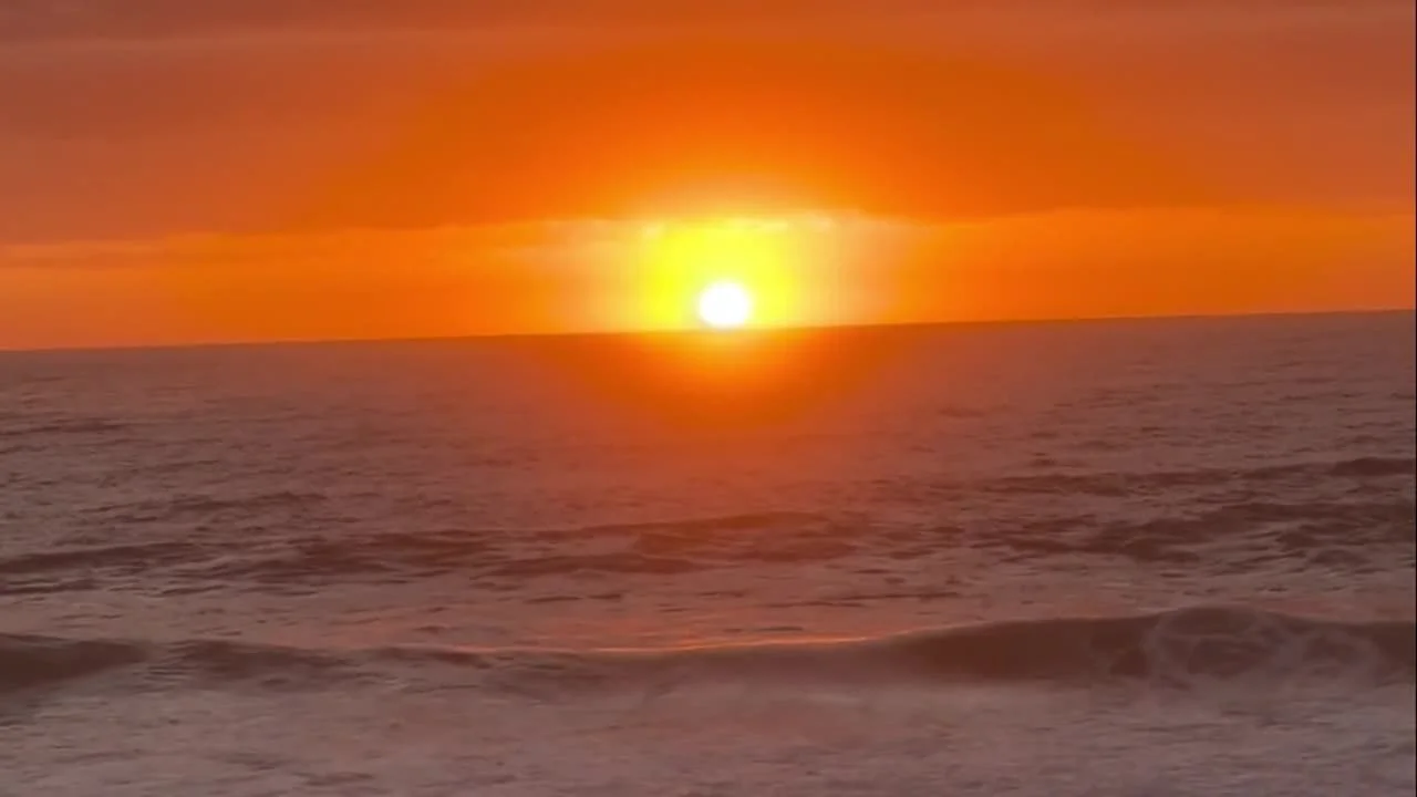 Orange sunrise over the ocean