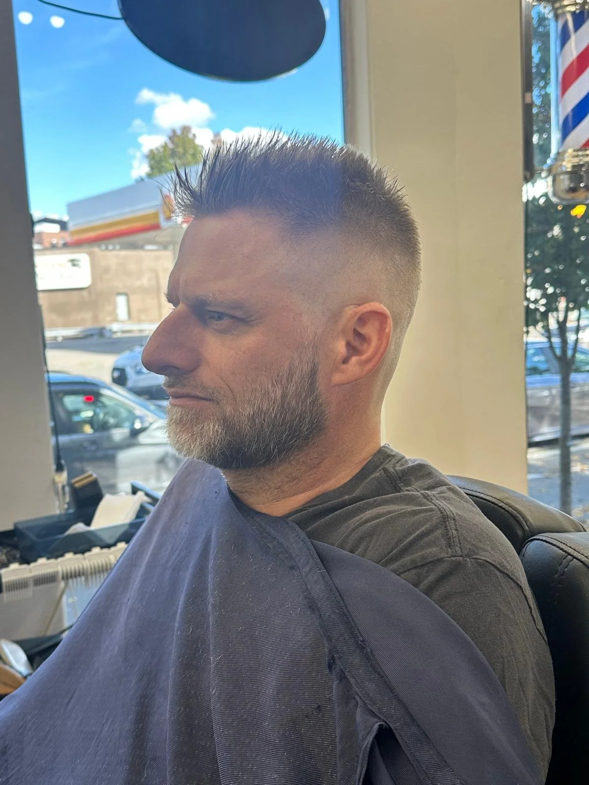 Skin fade with a groomed beard