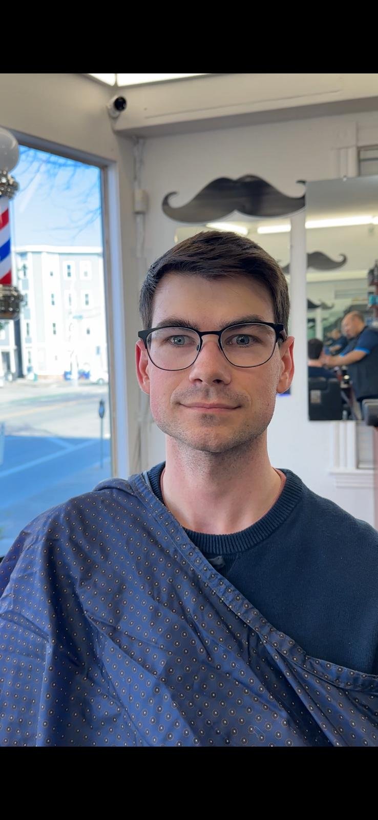 Fresh cut with a neat finish, front view