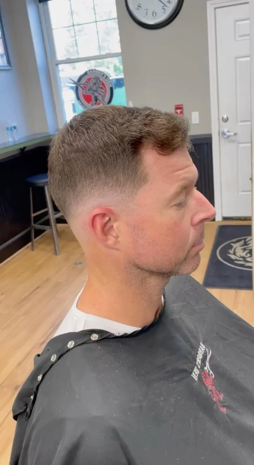 Natural top, tapered sides
