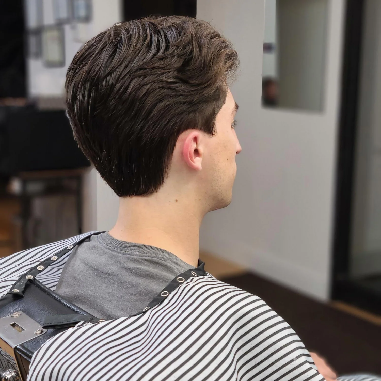 Clean cut from behind