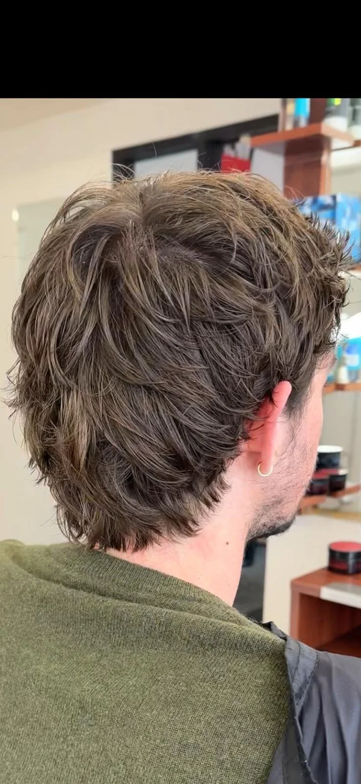Textured cut from behind