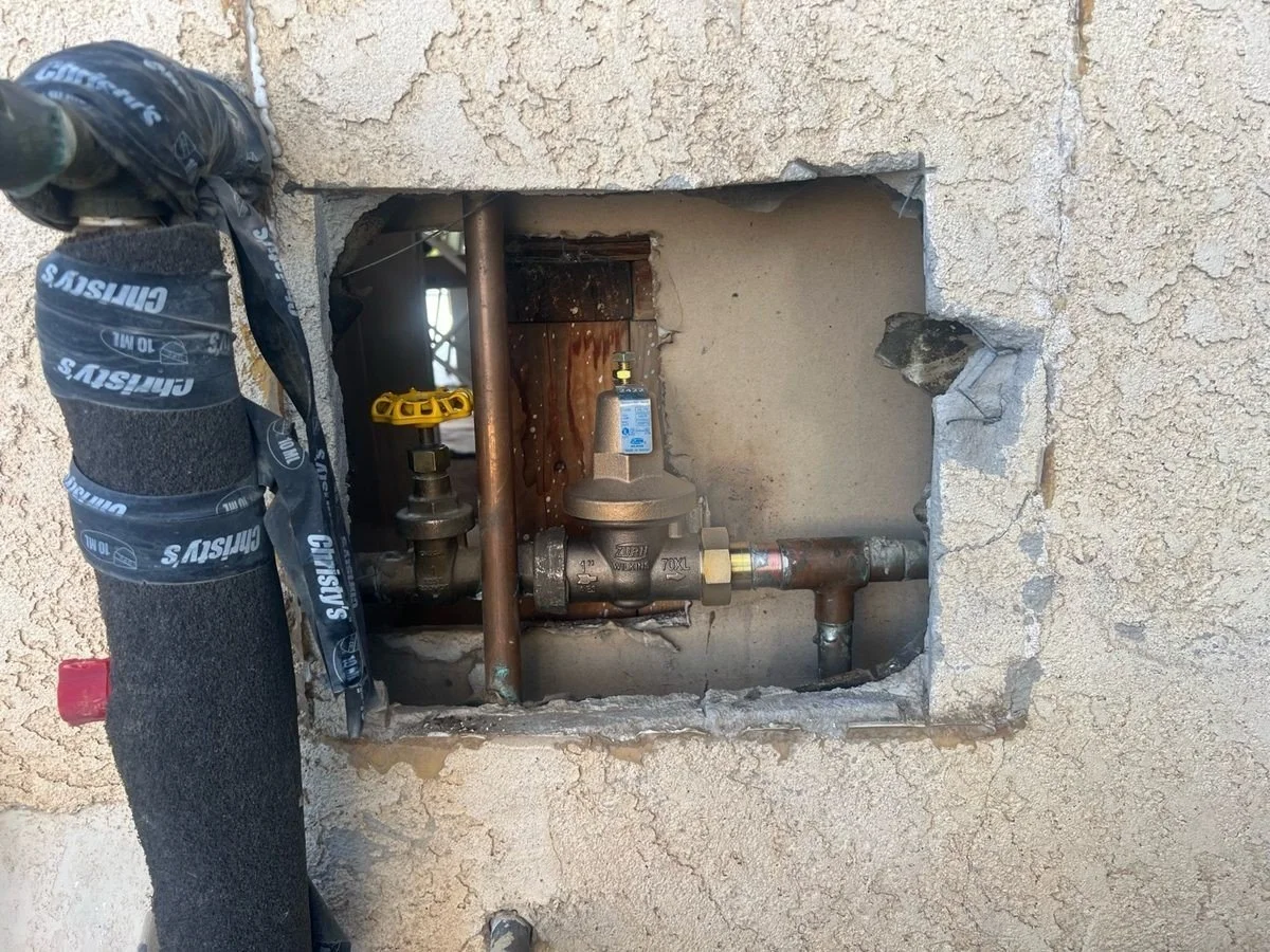 New water pressure regulator installed