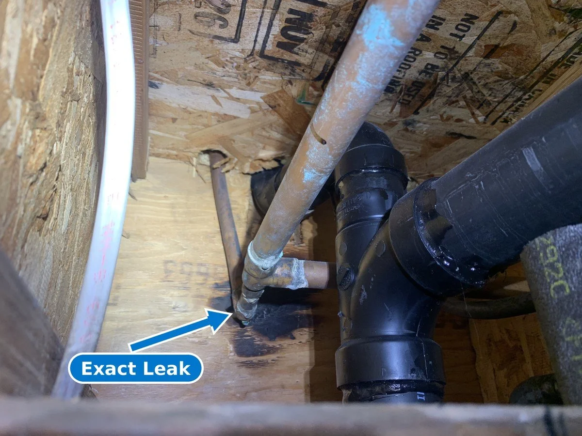 Pinhole leak at a copper fitting