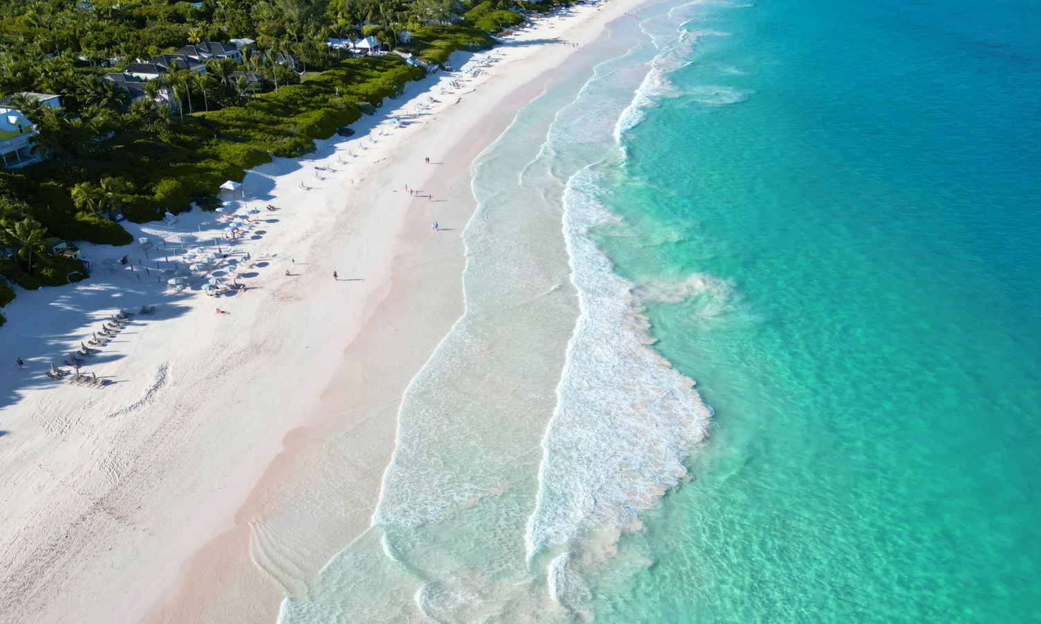 Aerial view of Pink Sand Beach