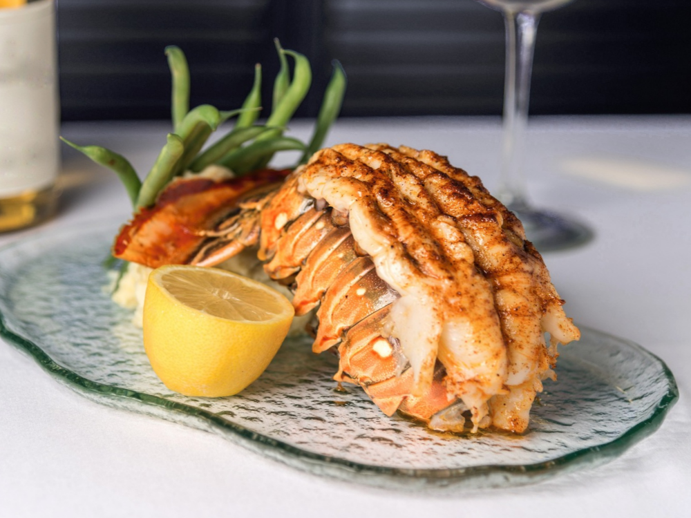 Grilled lobster tail at Rock House Restaurant