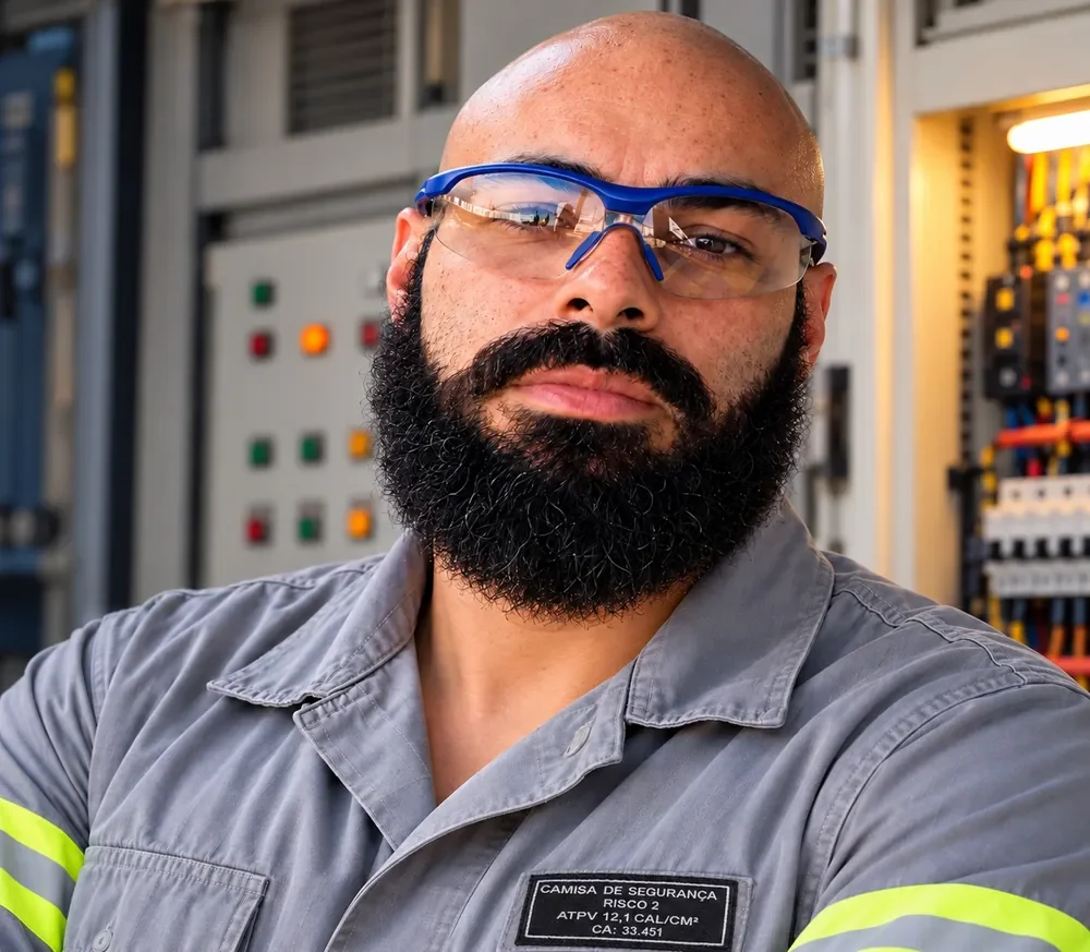 Profissional da RTN Soluções Elétricas em ambiente de trabalho elétrico