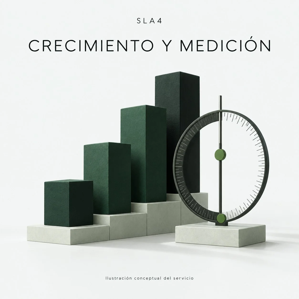 Ilustración conceptual de crecimiento y medición