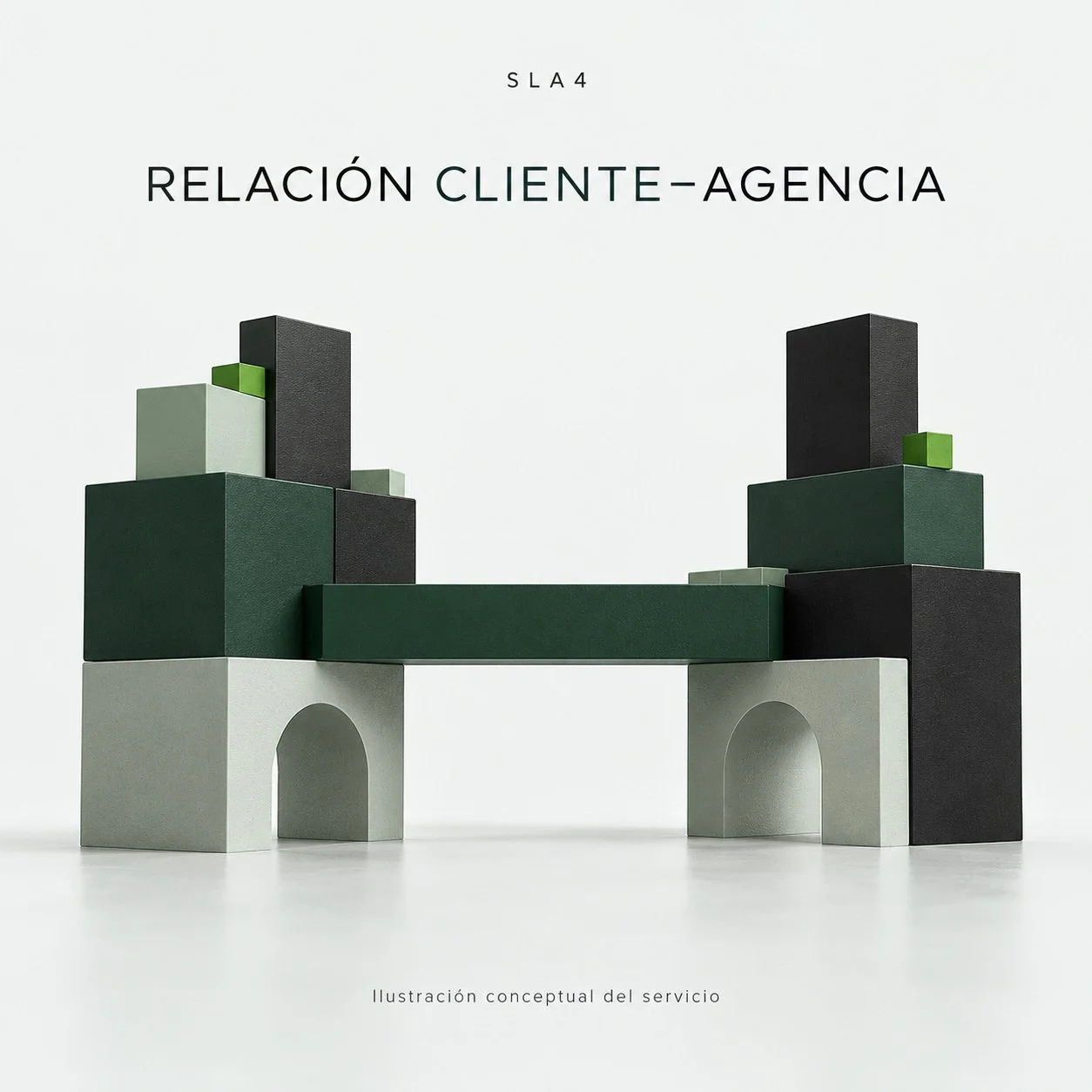 Ilustración conceptual de relación cliente y agencia