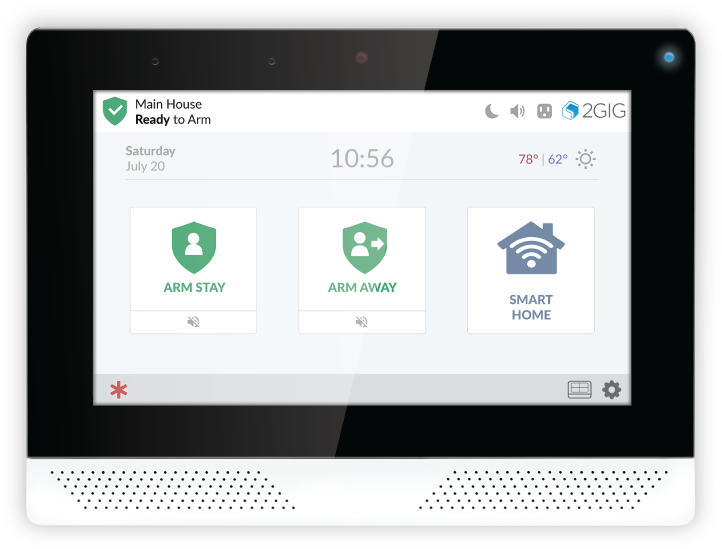 2GIG EDGE security and smart home touchscreen panel