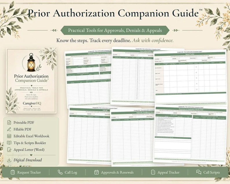 Prior Authorization Companion Guide with sample request tracker, call log and appeal tracker pages and its digital formats