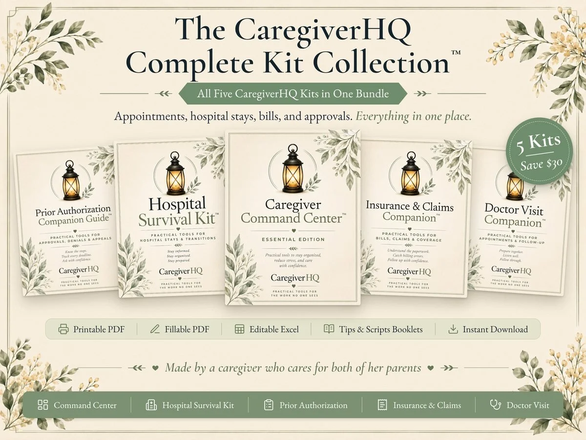 The CaregiverHQ Complete Kit Collection: all five CaregiverHQ workbooks together in one bundle