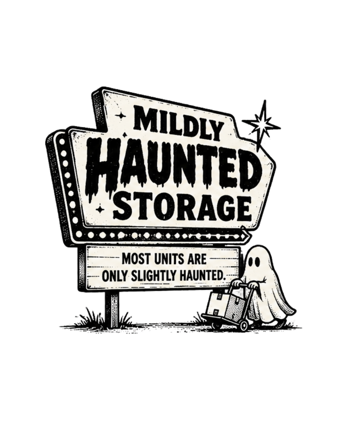 Mildly Haunted Storage vintage advertisement