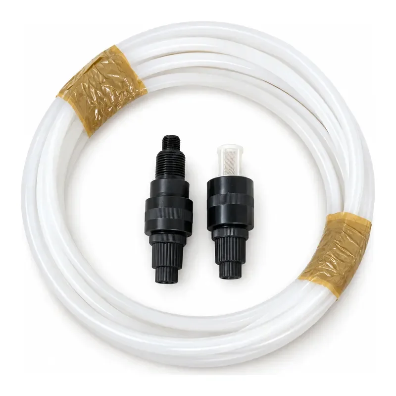 Foot valve, injection valve and PE suction / delivery tubing