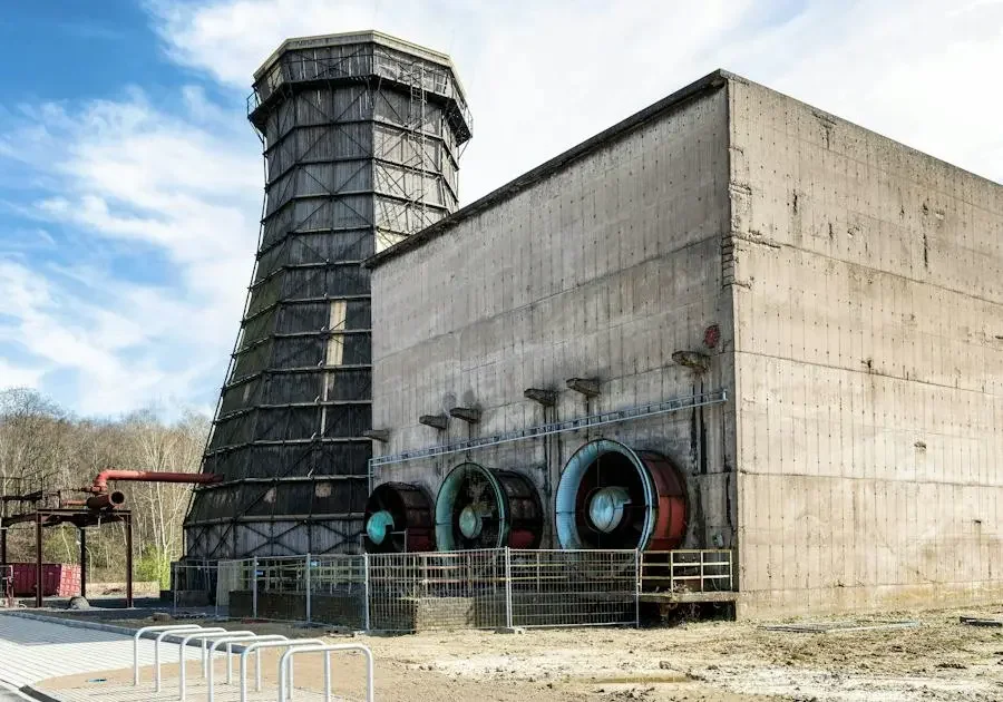 Industrial cooling tower with fans