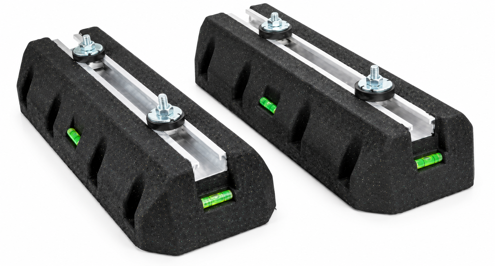 Finished Yuntian rubber support mounts with metal mounting channels and installation hardware.