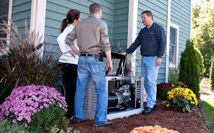 Generac generator installed outside a home