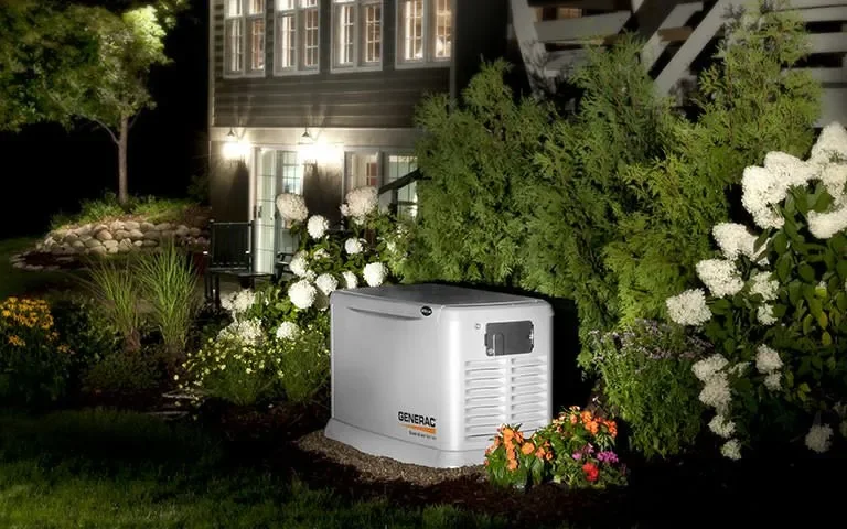 Generac service technician meeting homeowners