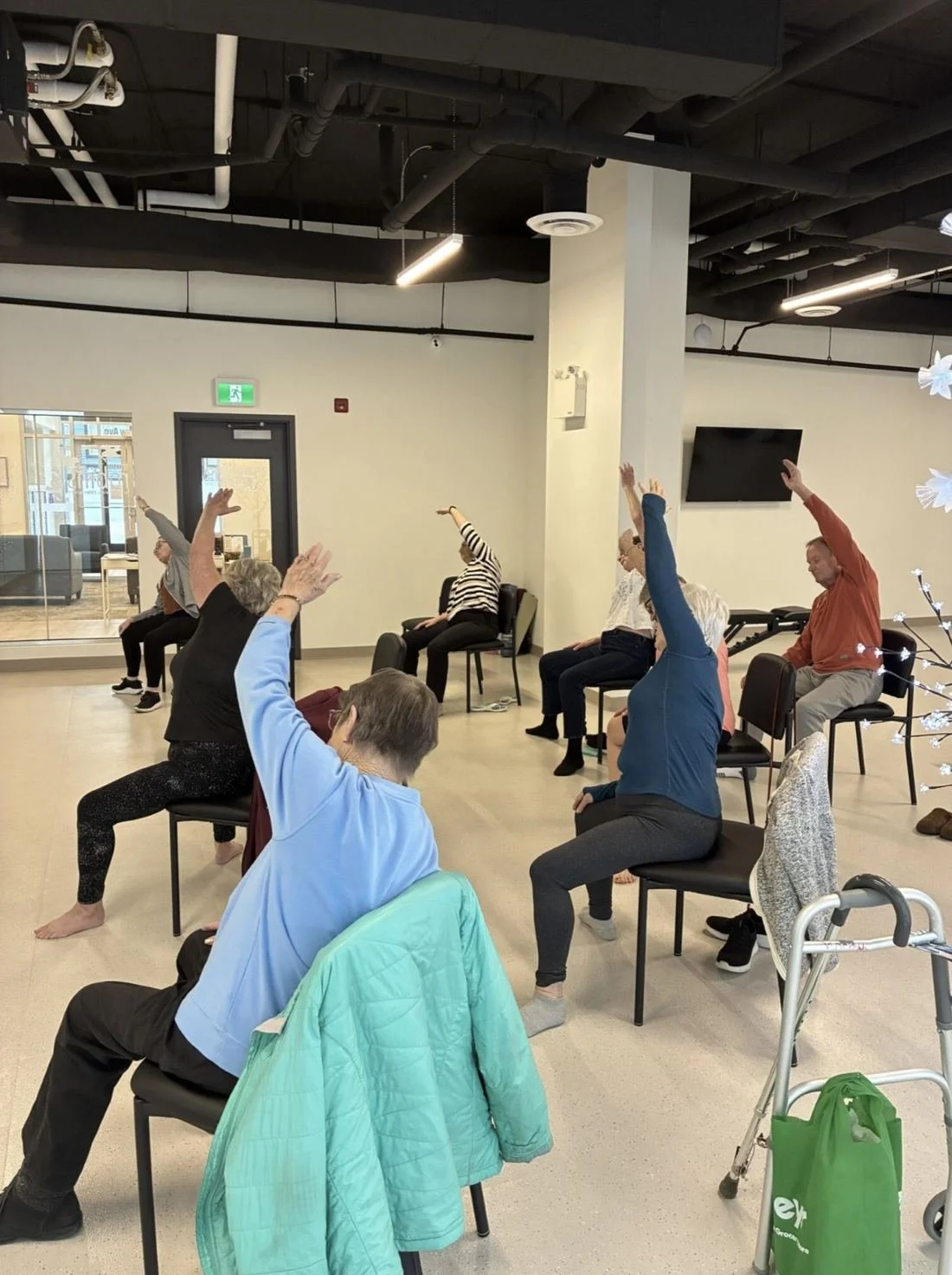 Chair yoga at Three Robins