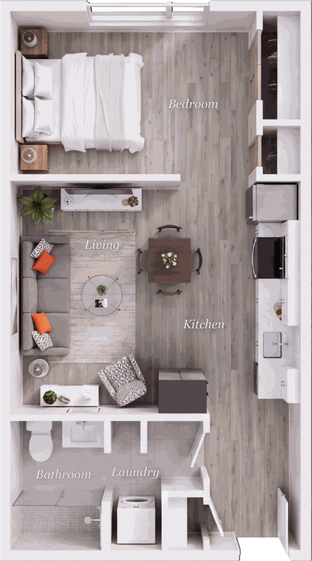 Suite S1 floor plan, 1 Bedroom · 1 Bath, 553 square feet