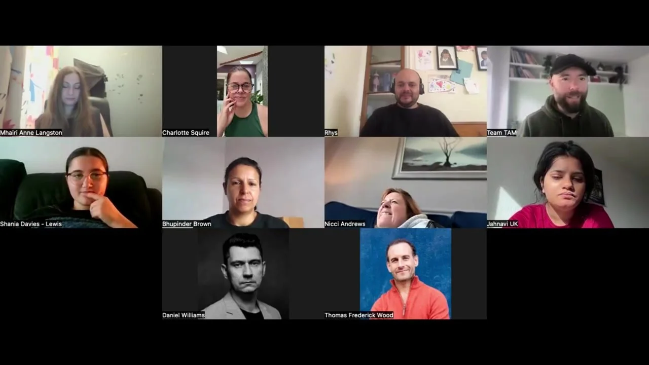 Derek and TAM actors together in an online Morning Momentum session