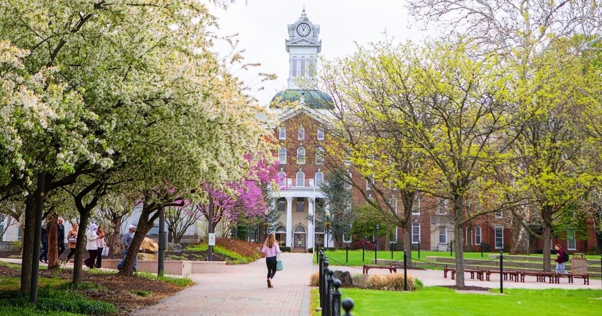 Kutztown University’s Old Main in spring