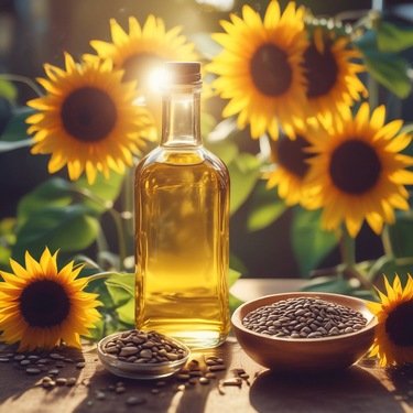 Sunflower oil ingredient illustration.