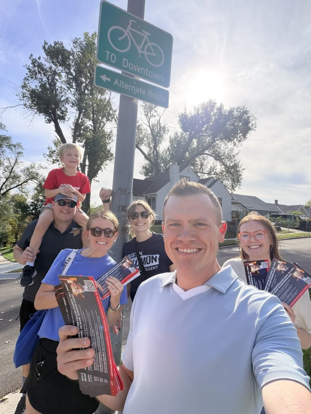 Door to door with volunteers - taking the alternate route