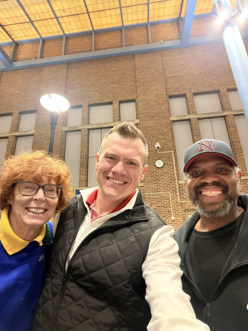 Justin Solomon with OPS board members Jane Erdenberger and Ricky Smith