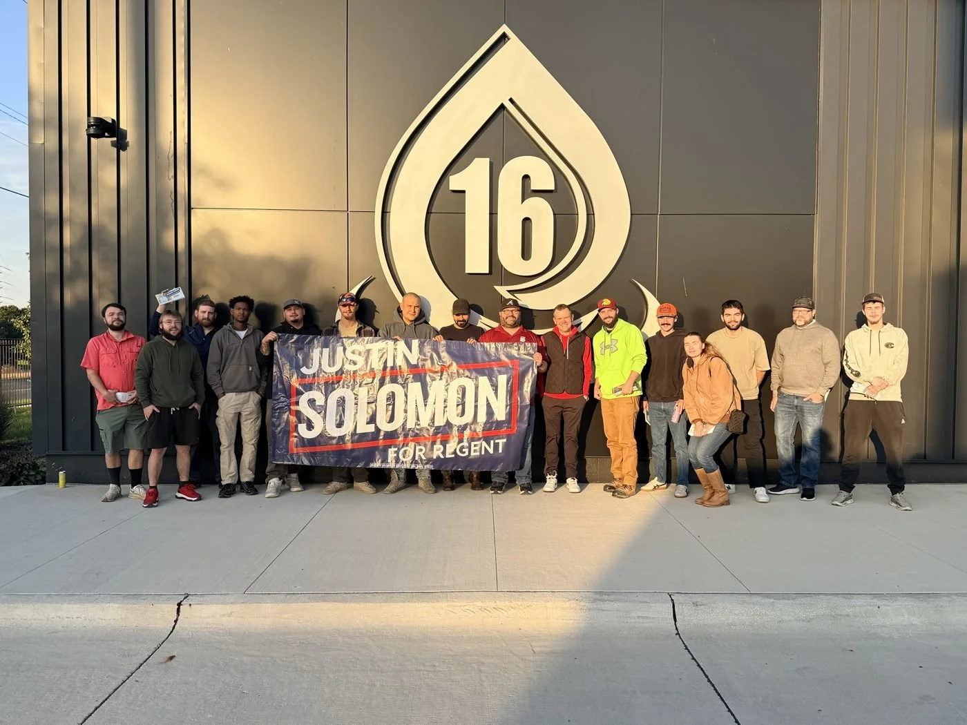 With the members of Plumbers Local #16